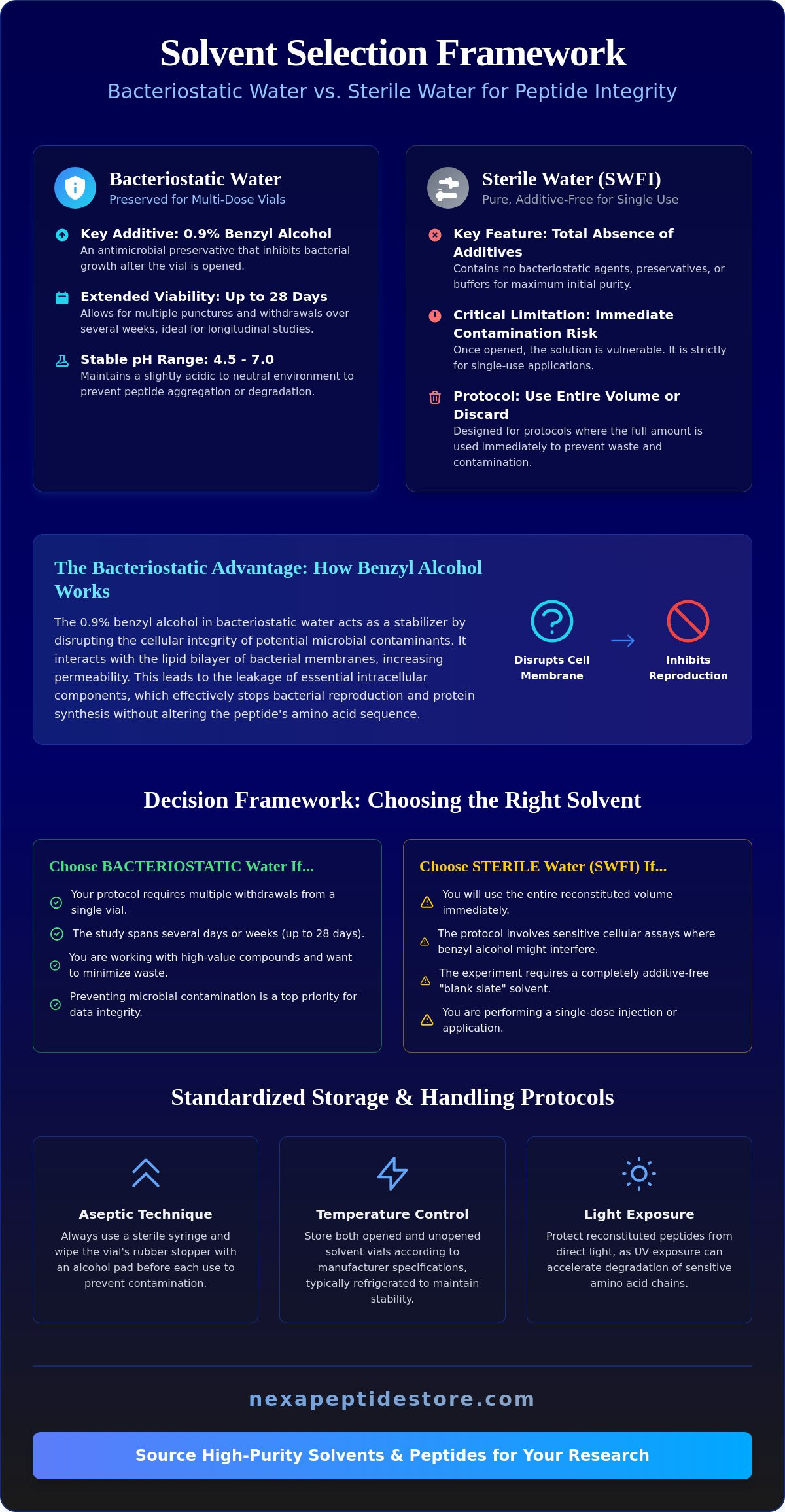 Bacteriostatic Water vs. Sterile Water for Peptides: A 2026 Research Guide