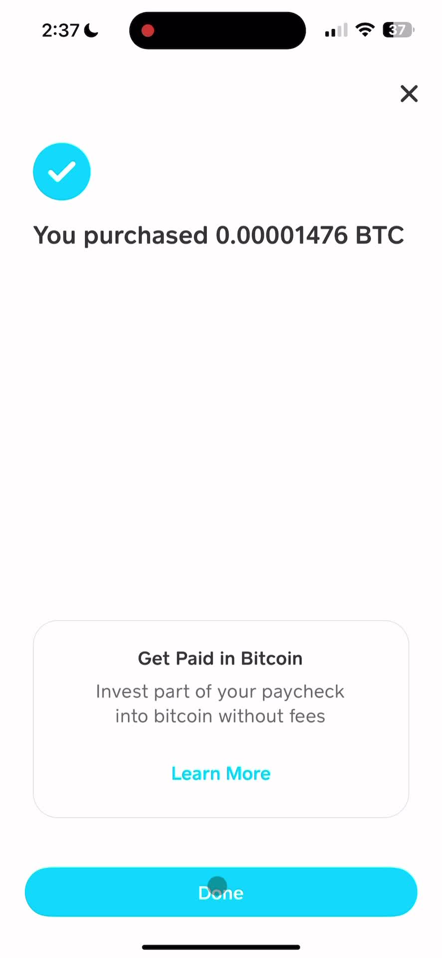 Payment Success Screen